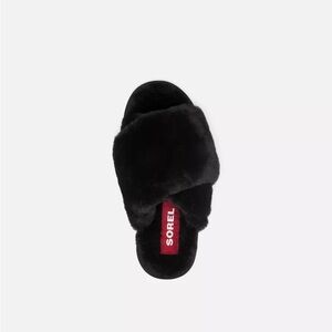 Sorel Women's Black Fuzzy Slippers